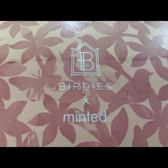 💙🦓NWT BIRDIES X MINTED embroidered velvet smoking slippers - zebra - Picture 6 of 7